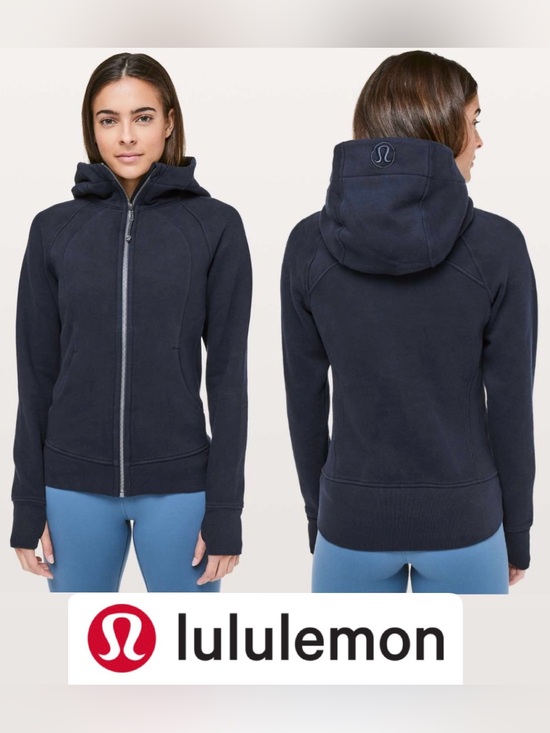 lululemon athletica Tops - Lululemon Scuba Hoodie *Light Cotton Fleece - True Navy - Size 10